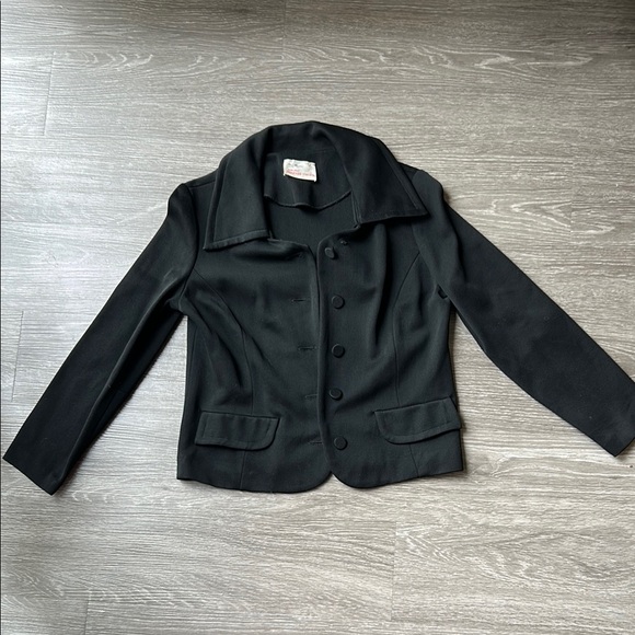 1950s Vintage Gloria Swanson Forever Young  Black Button Up Jacket - Picture 2 of 5